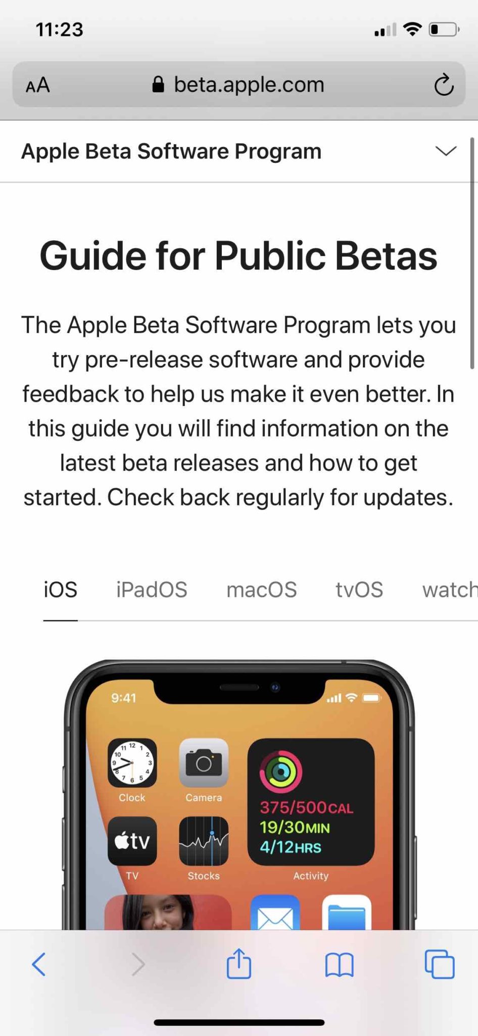 Apple public beta iOS:iPadOS