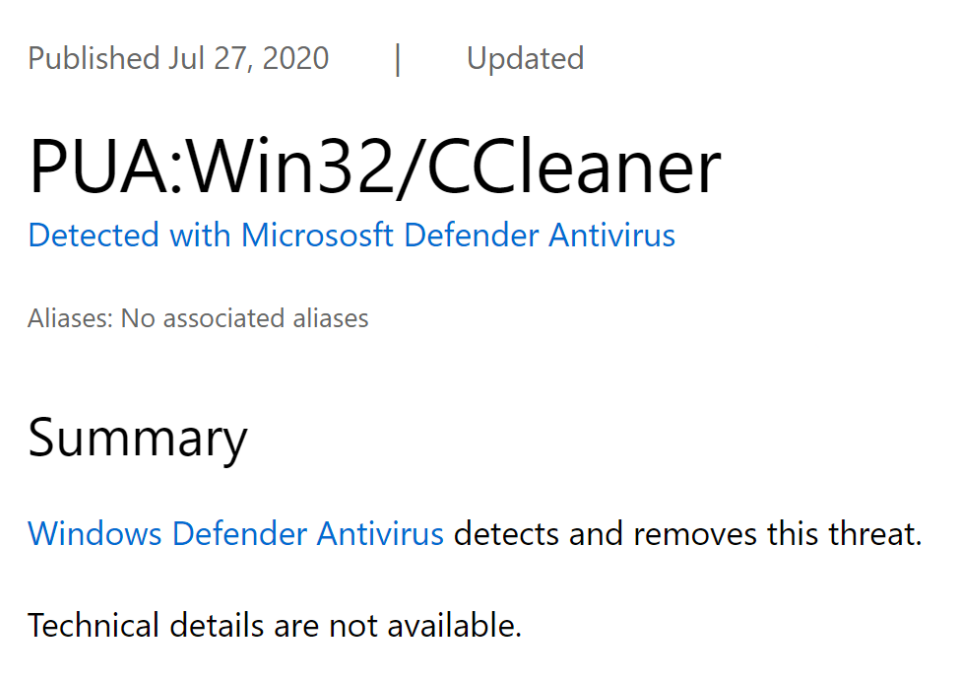 Microsoft Starts Flagging CCleaner As A Potentially Unwanted App