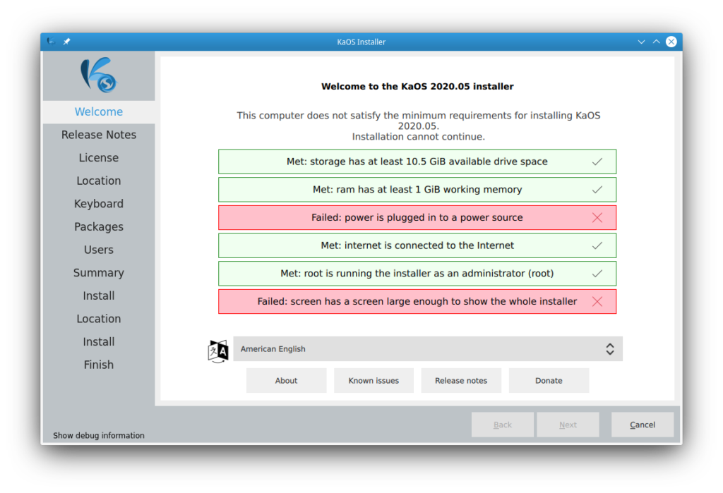 Calamares Welcome QML Module