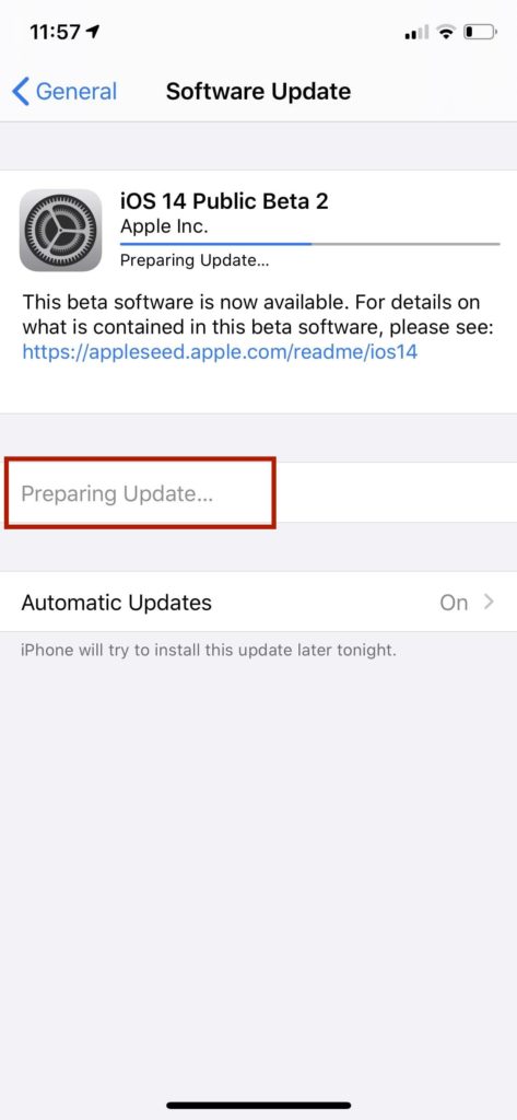 Download and install iOS 14 update