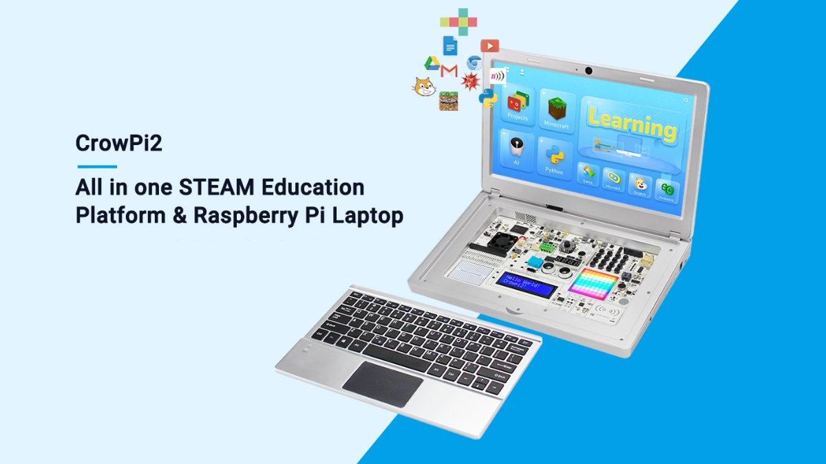 Meet CrowPi2: A Raspberry Pi Laptop With STEAM Learning Platform