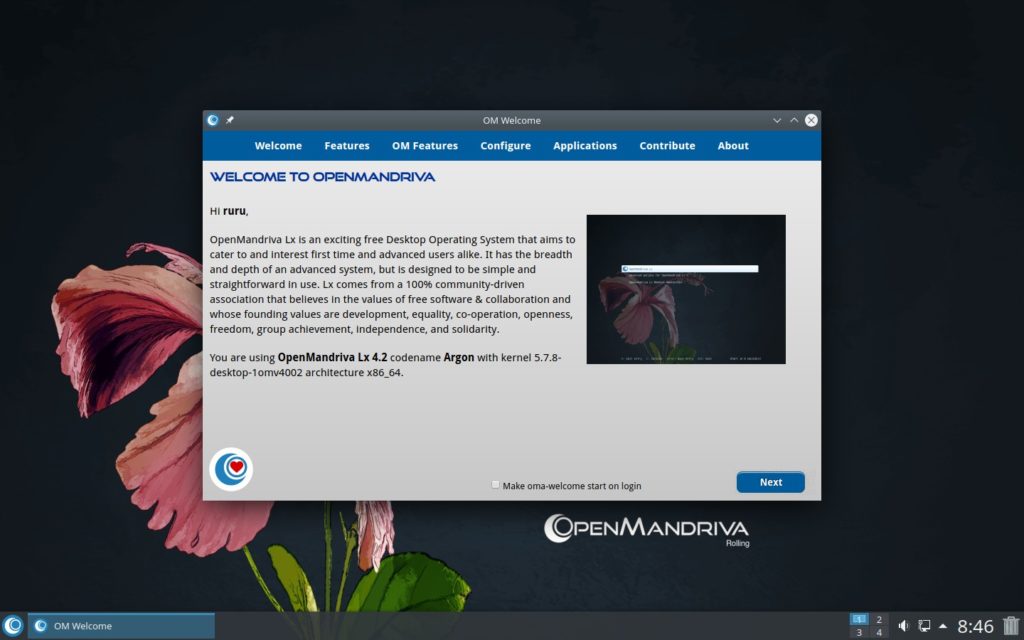 OpenMandriva Lx 4.2 Aplha — Welcome