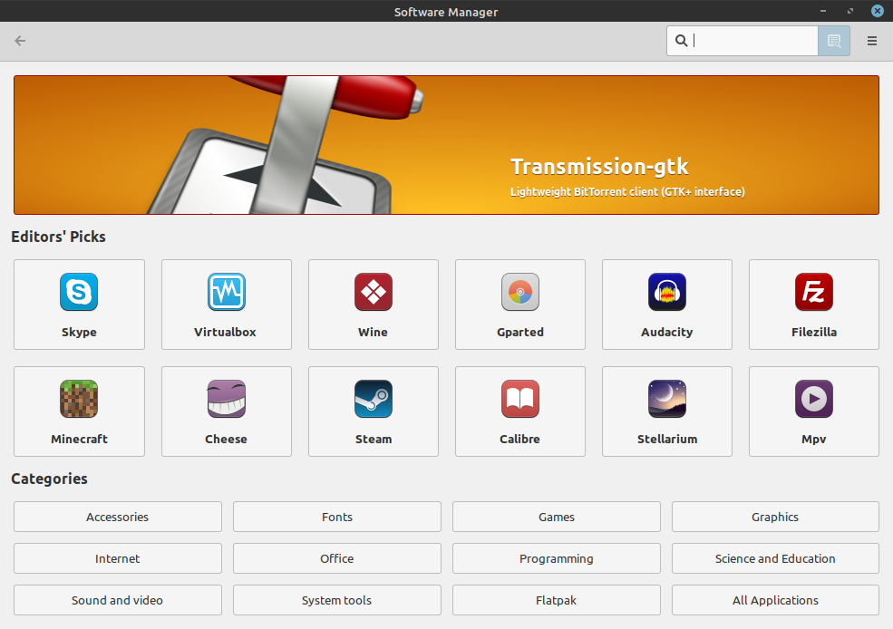 Linux Mint Software Manager