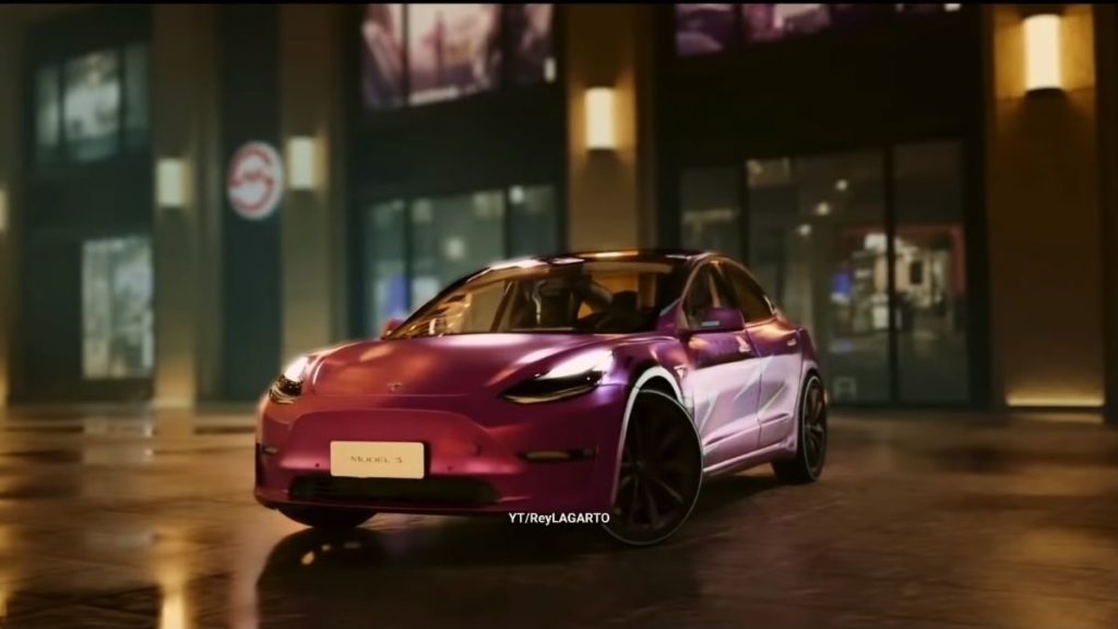 tesla model 3 in pubg game