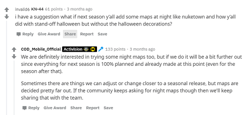 Night map possible in Call of Duty Mobile