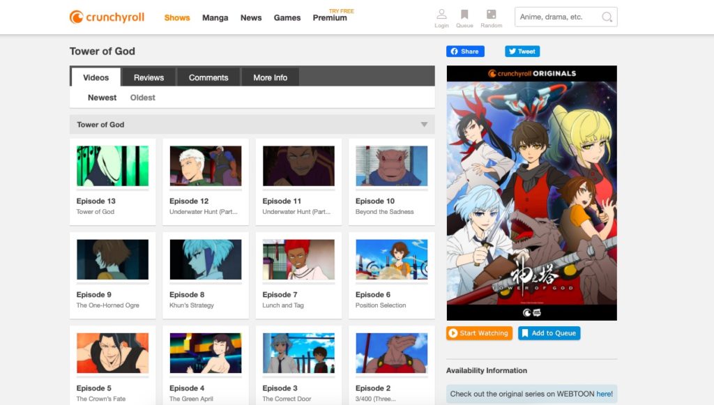 CrunchyRoll-anime-site