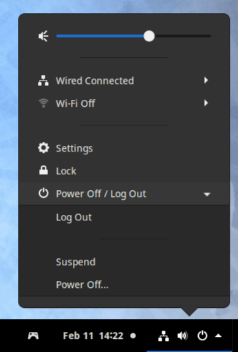 GNOME 3.36 Power Menu