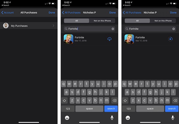 Reinstall Fortnite on iOS