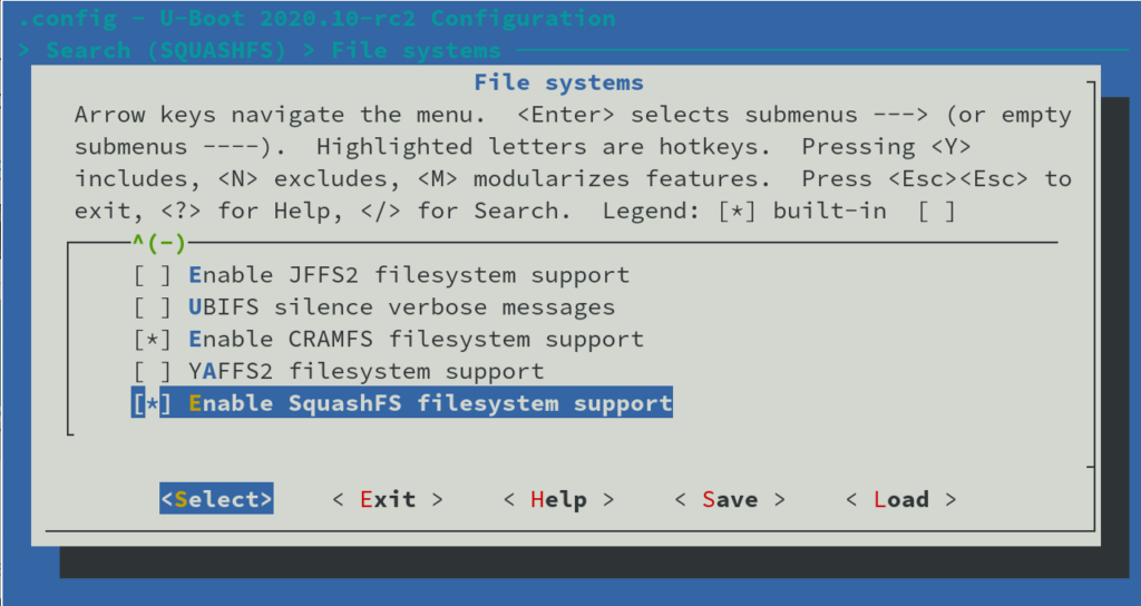 SquashFS filesystem support to U-Boot