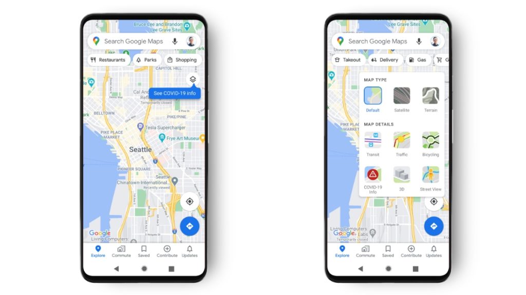 Enable Google Maps COVID-19 layer
