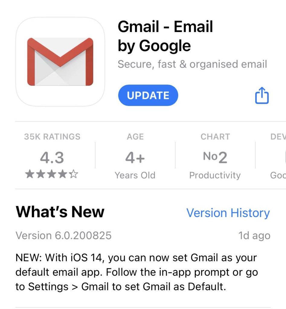 Gmail iOS 14