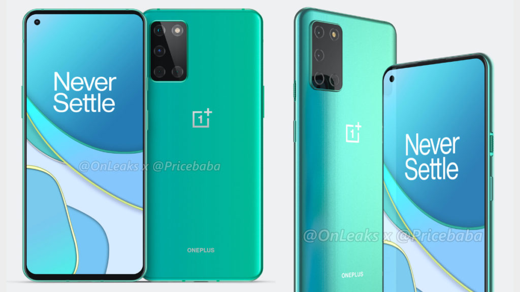 OnePlus 8T renders show flat display with curved back panel