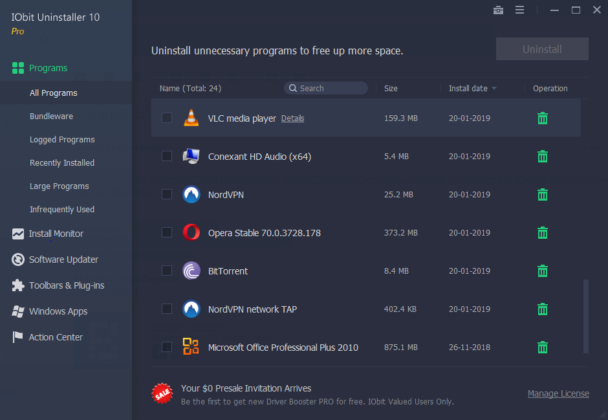 what did i install that included iobit uninstaller