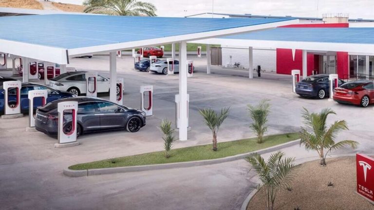 new tesla supercharger station