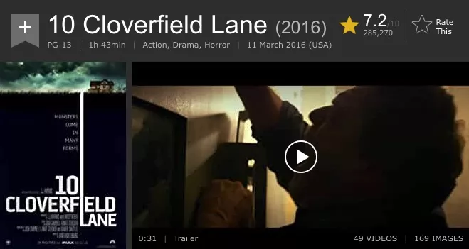10 cloverfield lane on horror movie sites