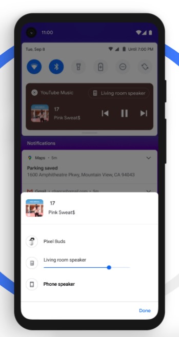 Android 11 media controls