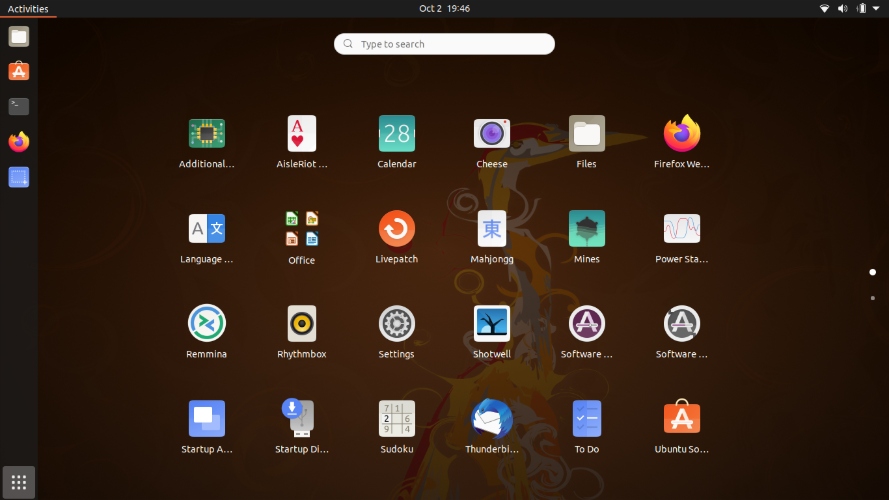 GNOME 3.38 App Grid