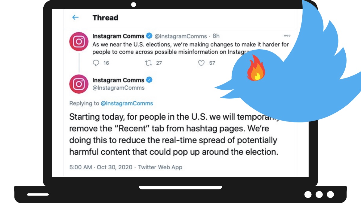 Instagram removes recent hashtags tab, twitter reacts