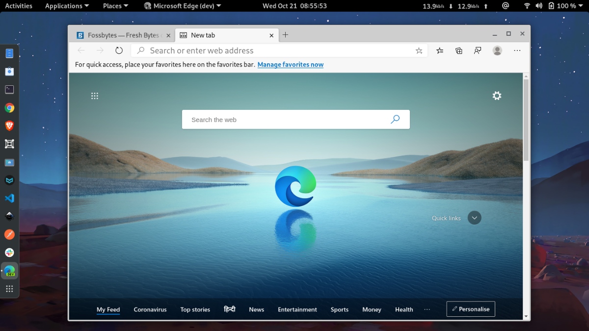 microsoft edge linux now available users