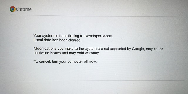 Preparing system for developer mode
