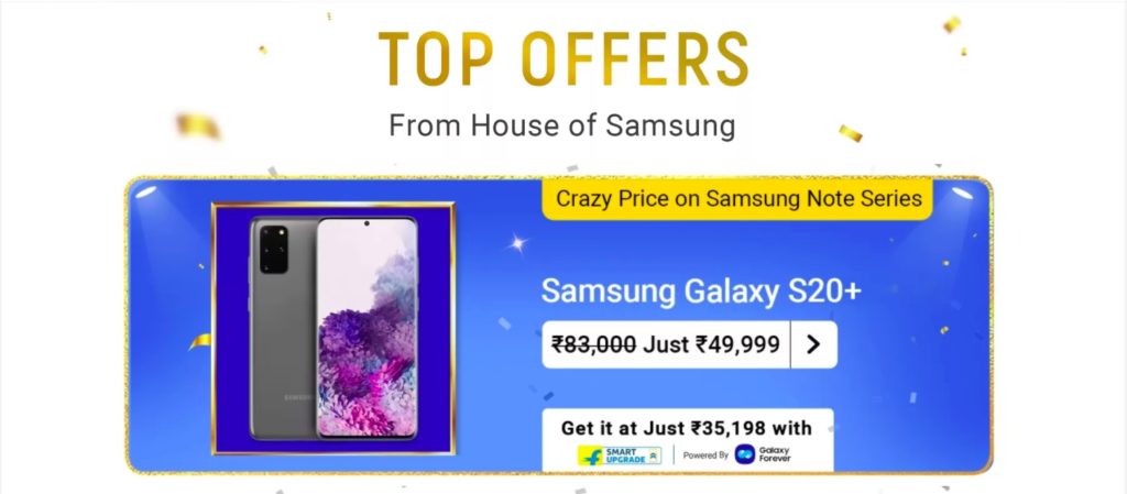 Samsung galaxy S20 Plus Flipkart big billion days 2020