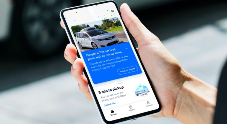 Waymo driverless cars can be booked from the Waymo app