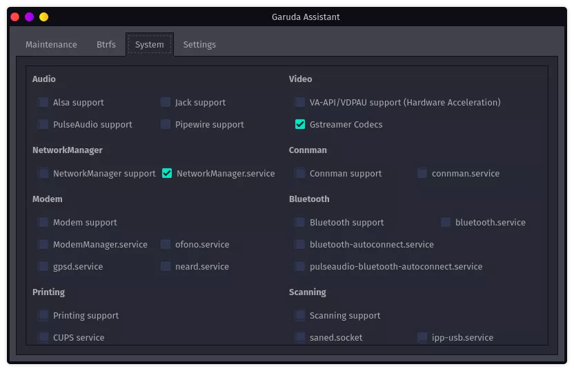 Garuda Linux Black Eagle (201119) — Garuda Assistant app