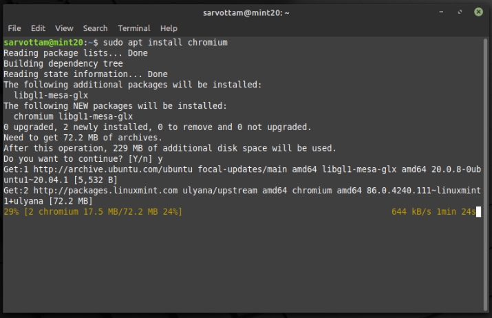 Install Chromium on Linux Mint