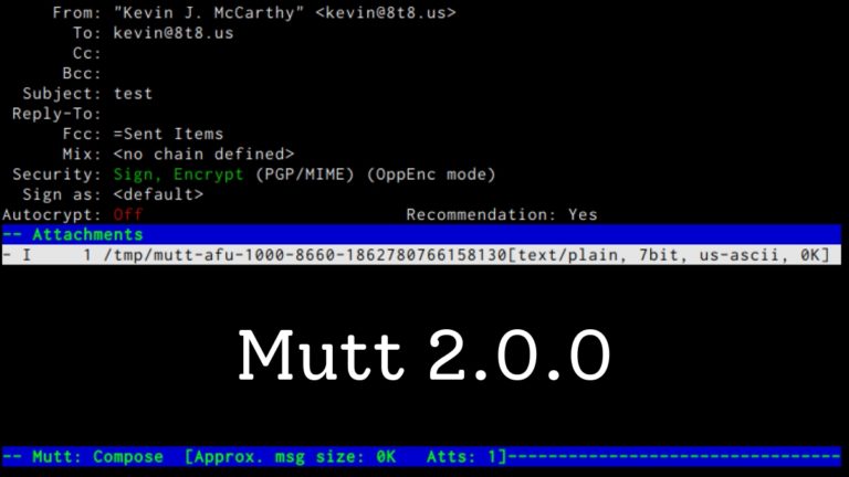 Linux CLI Email Client Mutt 2.0.0 Released With Domain-Literal support