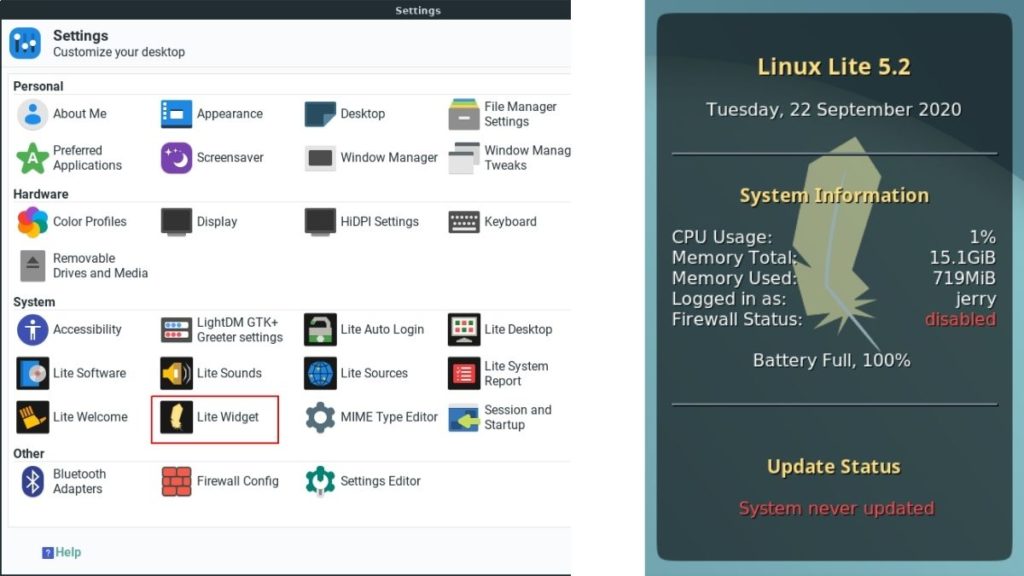 linux desktop widget system monitor