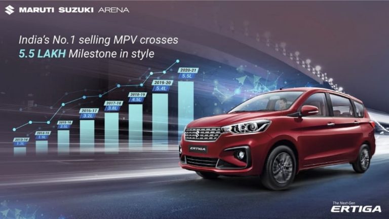 Maruti Ertiga Becomes Best Selling MPV Of India With Sales Over 5.5 Lakhs