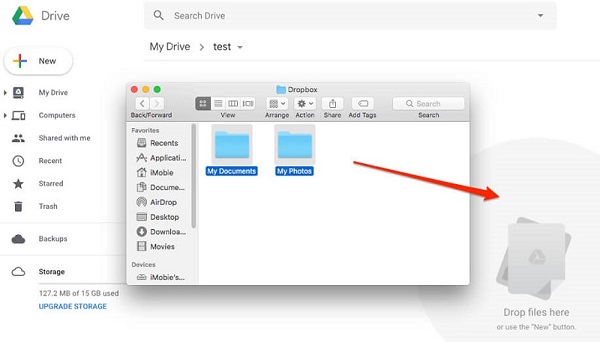 Move data from Dropbox to Google drive