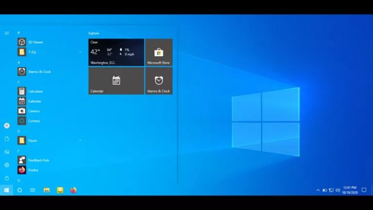 Windows 10 Bug Transparent Start Menu