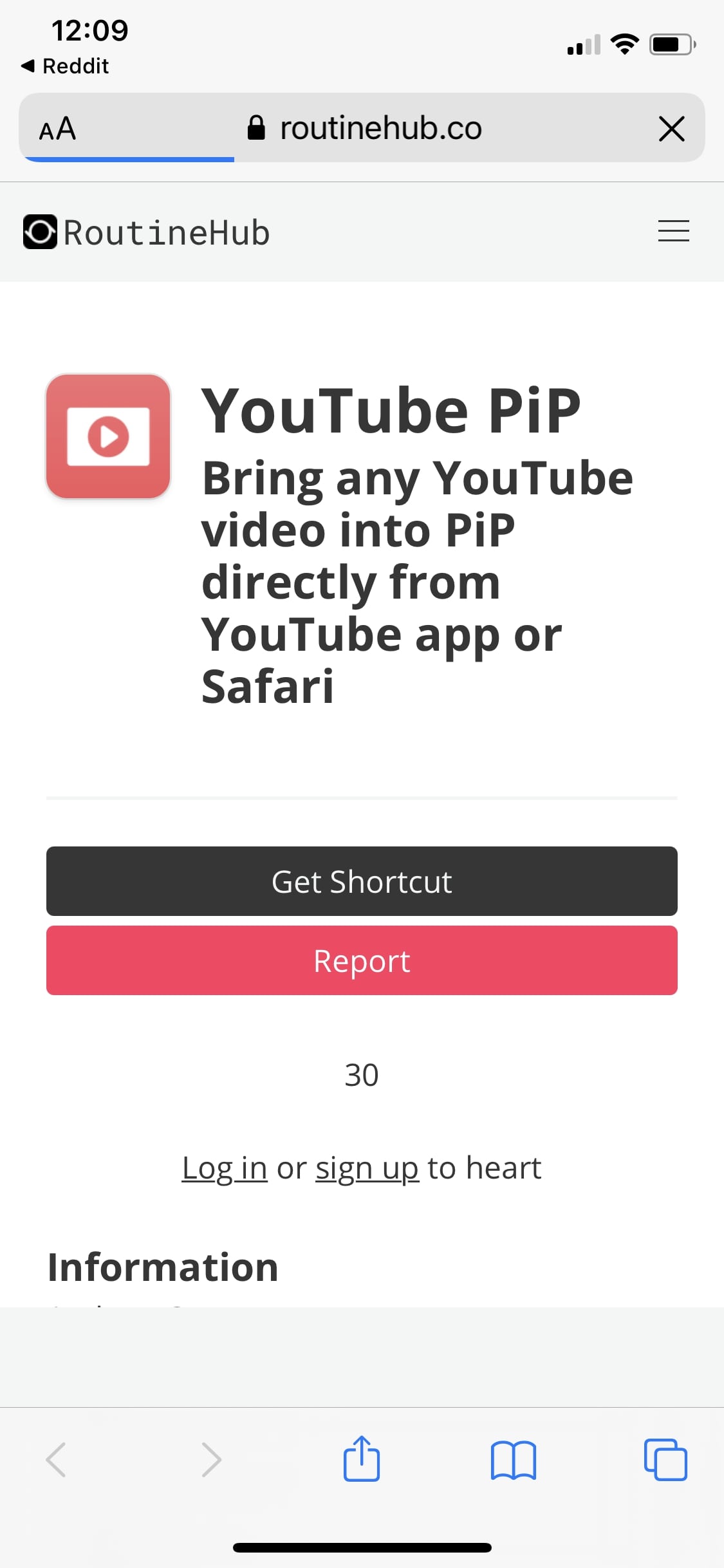 YouTube PiP iOS 14 shortcut