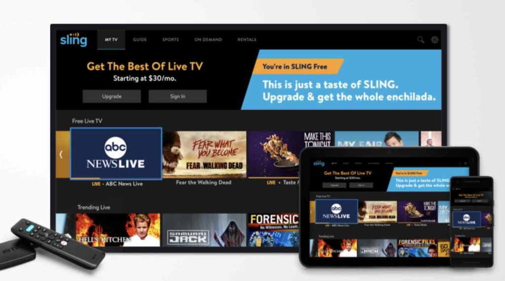 sling tv free tier - best live streaming sites