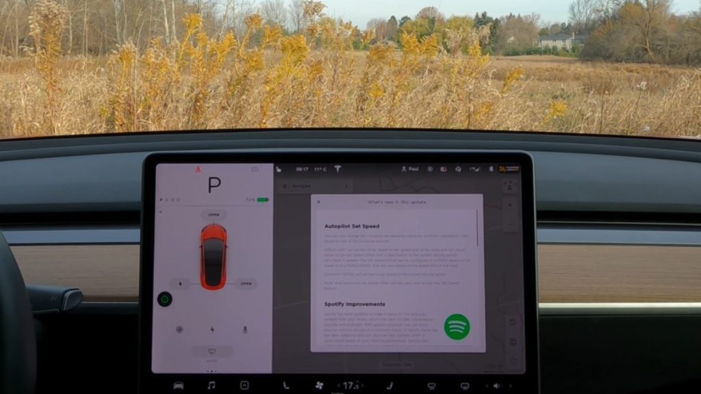 Tesla Model 3 Software Update Features