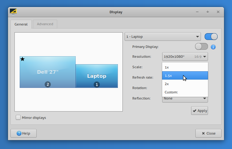 Fractional scaling support in Xfce 4.16