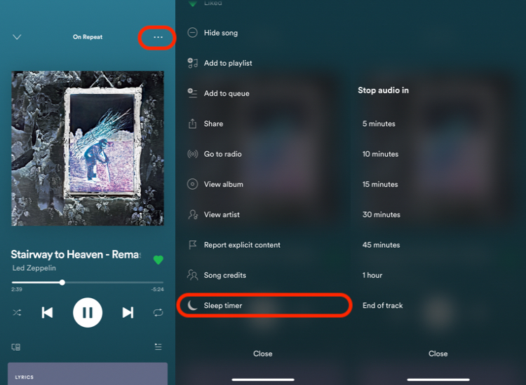 set timer on spotify