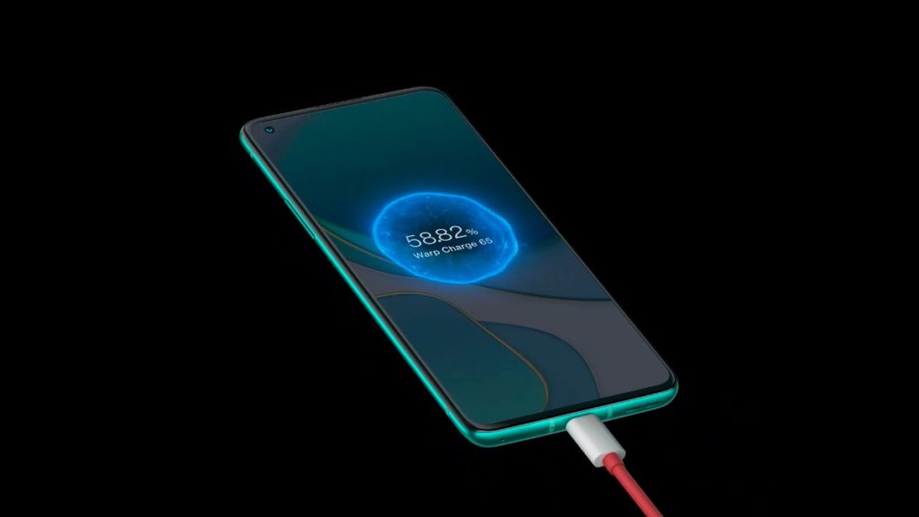 OnePlus Warp charge image to show fast charging