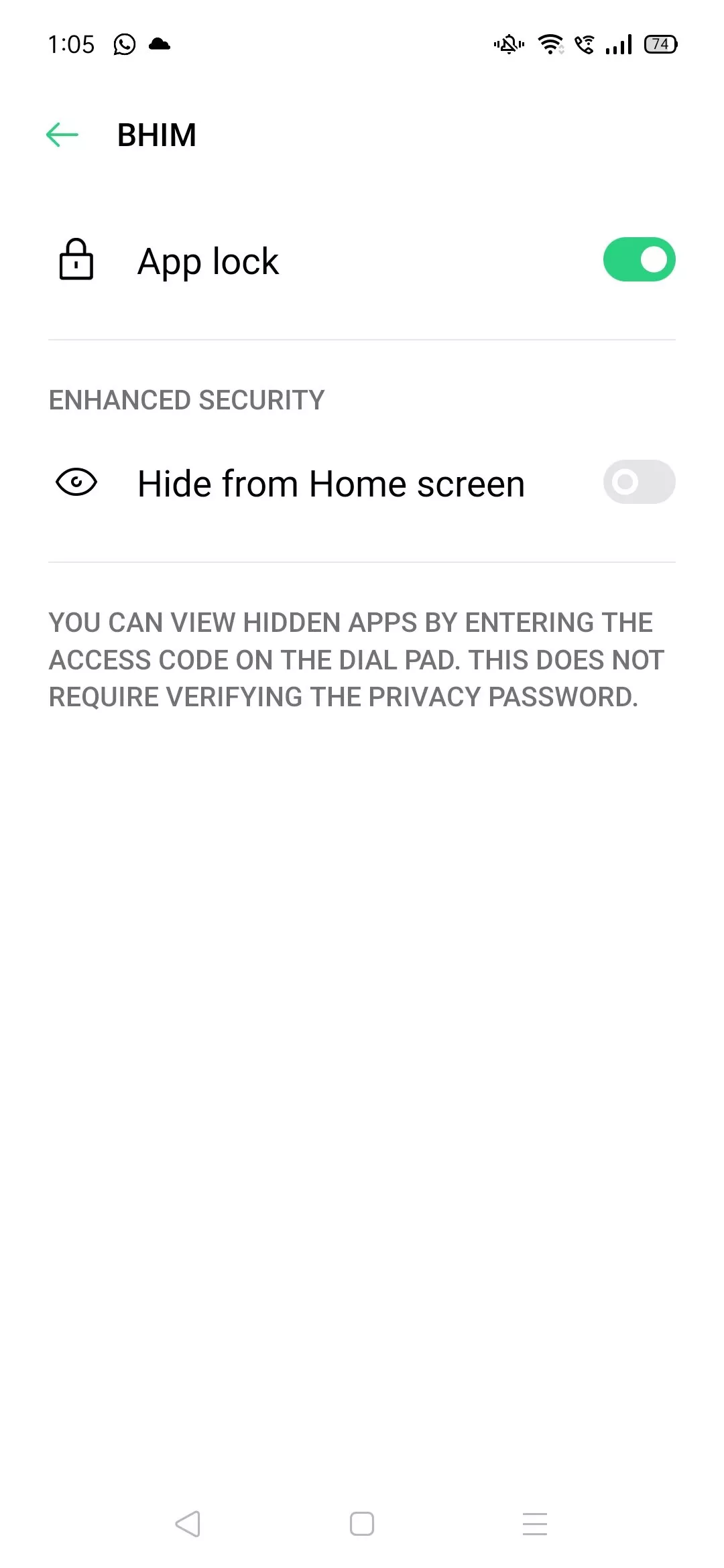 Oppo app hide