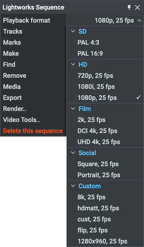 Sequence Playback Format