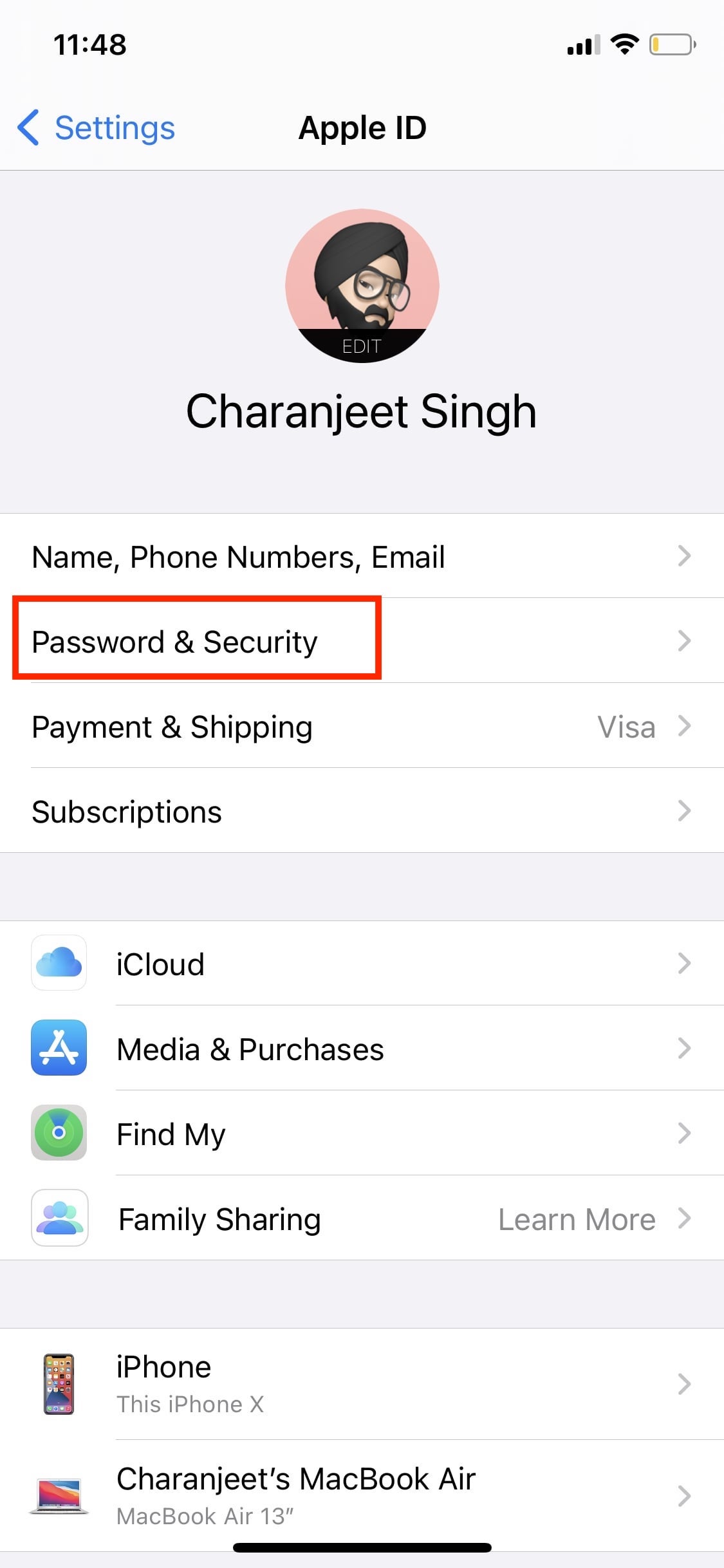 iPhone password and security1