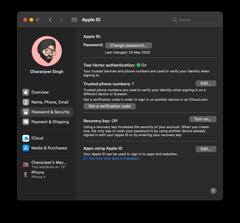 parar aplicativos usando apple id macOS1