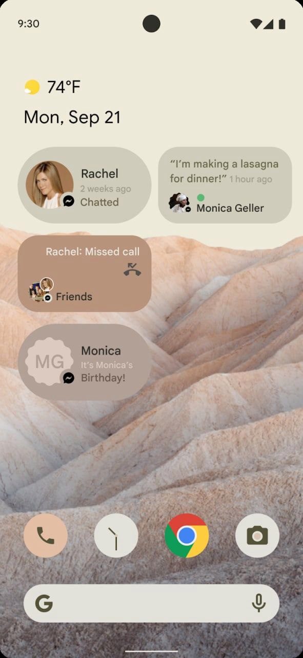 Conversation widget Android 12