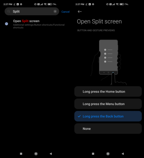 MIUI enable split screen