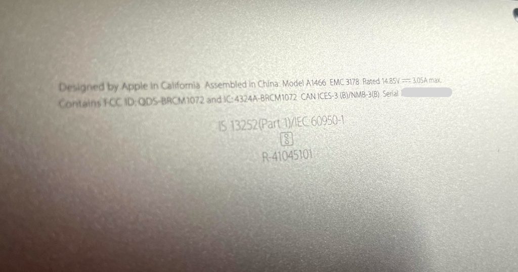 macbook serial number check model