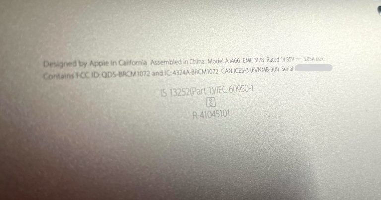 macbook serial number