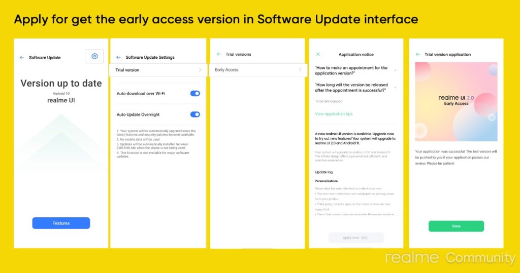 Realme UI 2.0 early access update