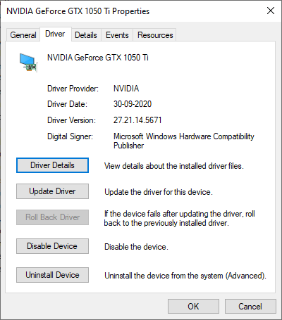 Windows 10 Display Drive Rollback