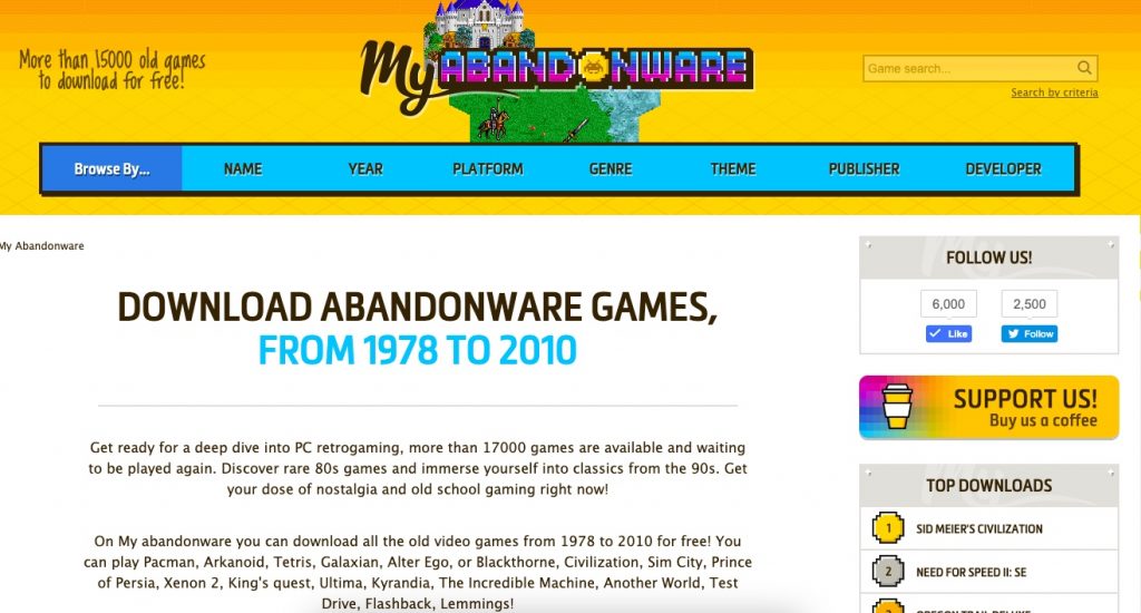 my abandonware retro games paid